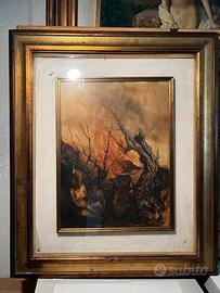 Dipinto Gattafu da collezione “bosco”