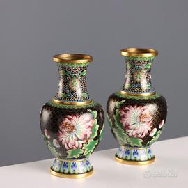 Coppia di Vasi Cloisonné - XX Secolo