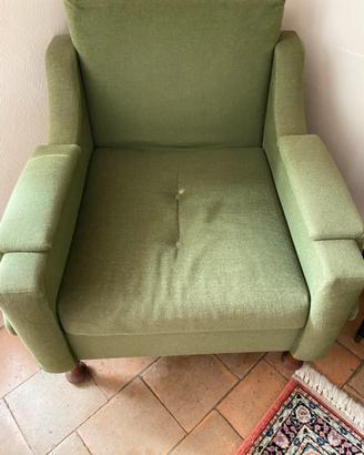2 poltrone verdi vintage