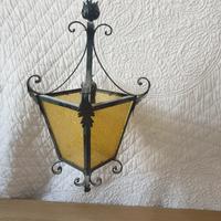 lampada vintage  vetro giallo