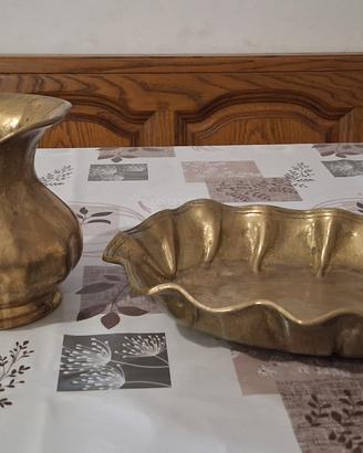 Set Vintage Brocca con Bacile in Ottone