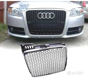 GRIGLIA AUDI A4 B7 04-07 LOOK RS CROMATO NERO