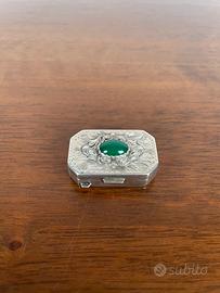 Scatolina portapillole in Argento 800 con pietra
