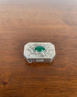 Scatolina portapillole in Argento 800 con pietra