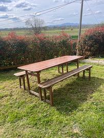 Tavolo + 2 Panche da giardino