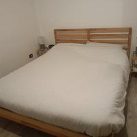 LETTO MATRIMONIALE IKEA 190X160+COMODINI+ABAT JOUR