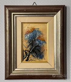 Quadro ad olio su tela Rosa Turchini 10x15 fiori