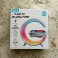 Lampada Led con ricarica wirless, sveglia, speaker