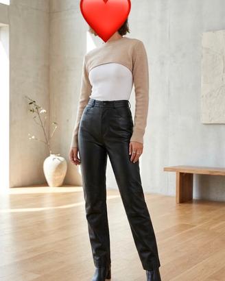 Pantaloni in pelle nera vintage
