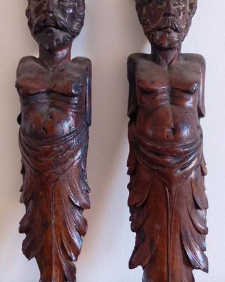 Coppia di Cariatidi in legno intagliato - 1800