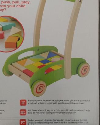 Carrellino in legno Hape Block and Roll