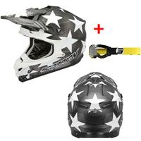 CASCO MOTO CROSS SCORPION VX15 + MASCHERA CHIARA