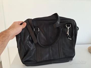 tracolla h&m vera pelle borsa cartella 
