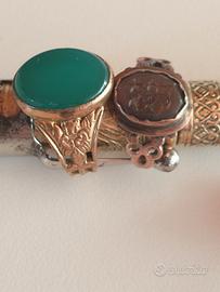 Due anelli penna e fermacravatta 