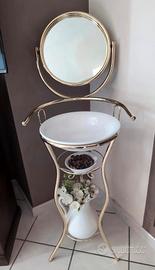 Set catino con lavabo , brocca e specchio 