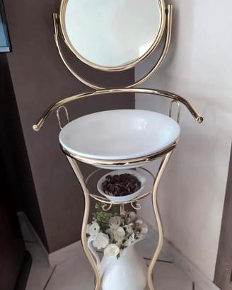 Set catino con lavabo , brocca e specchio 
