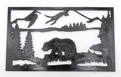 Mountain Bear Silhouette Art Natura Animali 3D