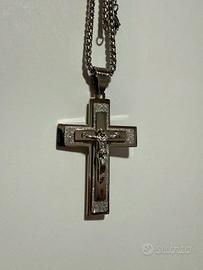 Collana Stile Veneziano 60cm Pendente Croce Gesù