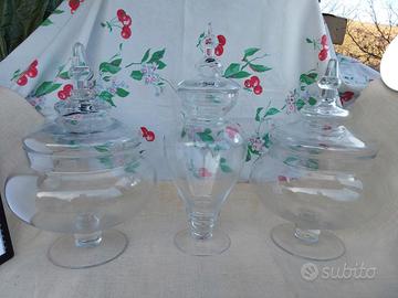 3 vasi vetro soffper "terrarium"o "portacaramelle"