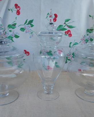 3 vasi vetro soffper "terrarium"o "portacaramelle"
