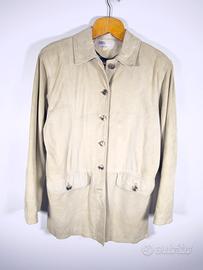 Giacca vera pelle da donna tg 42 colore beige/pann