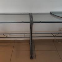 Scrivania ad angolo in vetro