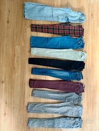 10 paia di pantaloni/jeans taglia xs