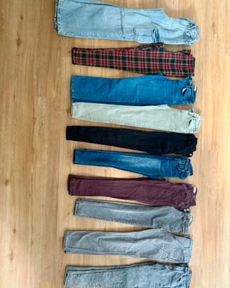 10 paia di pantaloni/jeans taglia xs