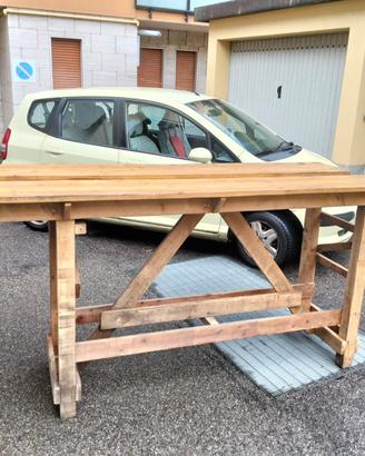 2 Tavoli alti in legno massello Costa Group