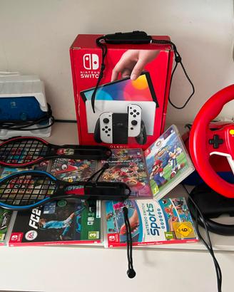 Nintendo switch con giochi e accessori