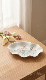 Piattino svuotatasche vintage in porcellana bianca