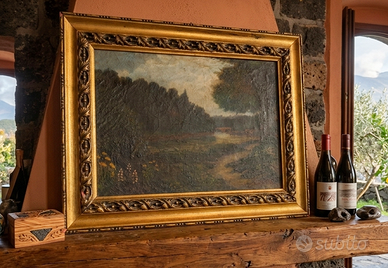 Antico dipinto ad olio fine 800