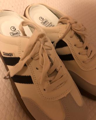 scarpe sneakers mule vintage bianche e nere