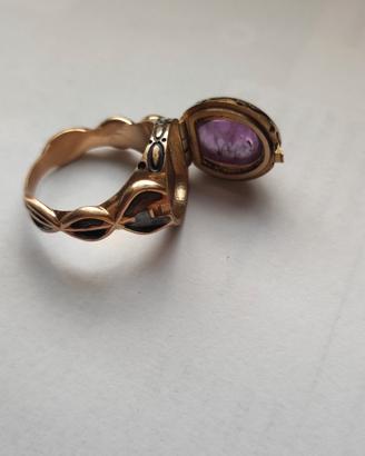 Anello antico oro 9 kt portaveleno