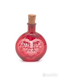 Boccetta Vetro Boemia Incamiciato Rosso 900