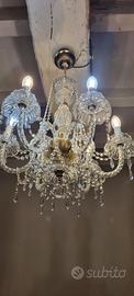 Lampadario cristallo con 2 aplic