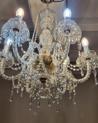 Lampadario cristallo con 2 aplic