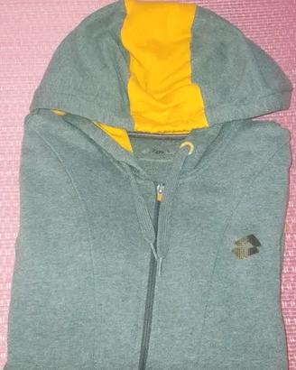 Felpa Lotto con zip e cappuccio – Grigio Melange e