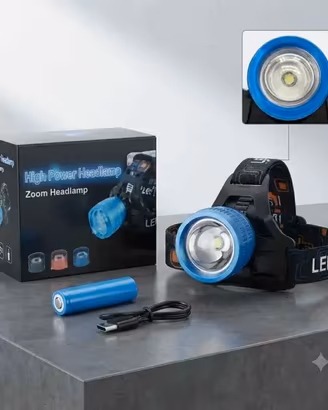 Lampada Frontale LED Alta Potenza Zoom