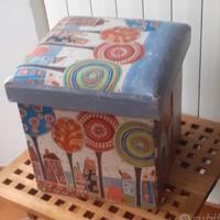 pouf contenitore per giocattoli