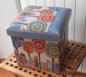 pouf contenitore per giocattoli