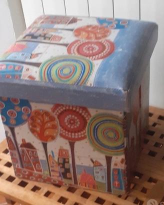 pouf contenitore per giocattoli