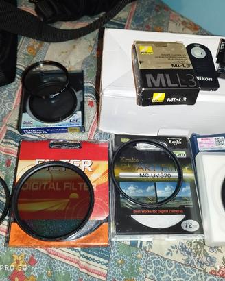 Nikon Batteria EN-EL15, telecomando ML-L3,  filtri