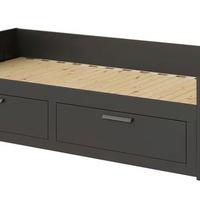 Divano letto  con 2 cassetti nero 80x200