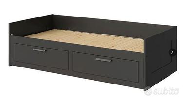 Divano letto  con 2 cassetti nero 80x200