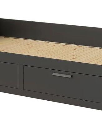 Divano letto  con 2 cassetti nero 80x200