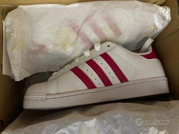 Scarpe adidas Superstar J fucsia, numero 36 2/3