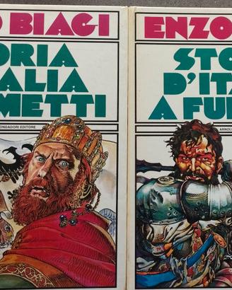 2 libri "Storia d'Italia a fumetti" di Enzo Biagi