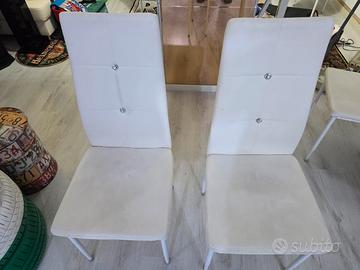 6 sedie bianche in ecopelle moderne