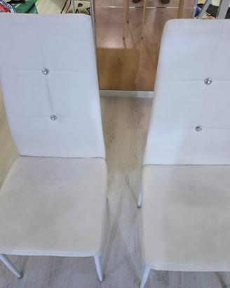 6 sedie bianche in ecopelle moderne